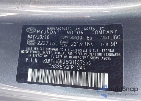 2016 Hyundai Genesis 3.8 Ultimate из США, поврежденный, VIN KMHHU6KJ5GU137272